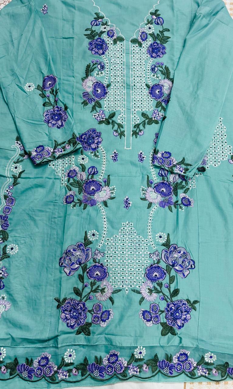 R100 - Unstiched Chikankari Cotton Suit