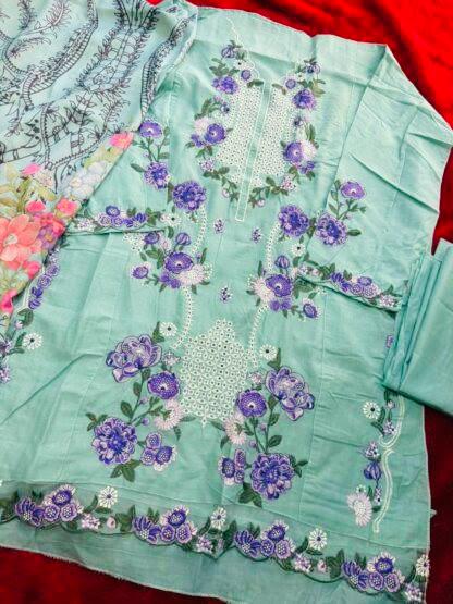 R100 - Unstiched Chikankari Cotton Suit