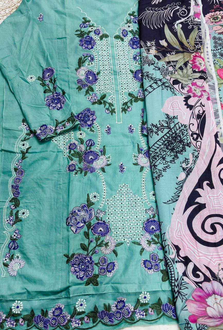 R100 - Unstiched Chikankari Cotton Suit