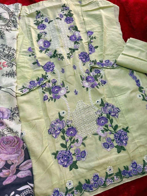R101 - Unstiched Chikankari Cotton Suit