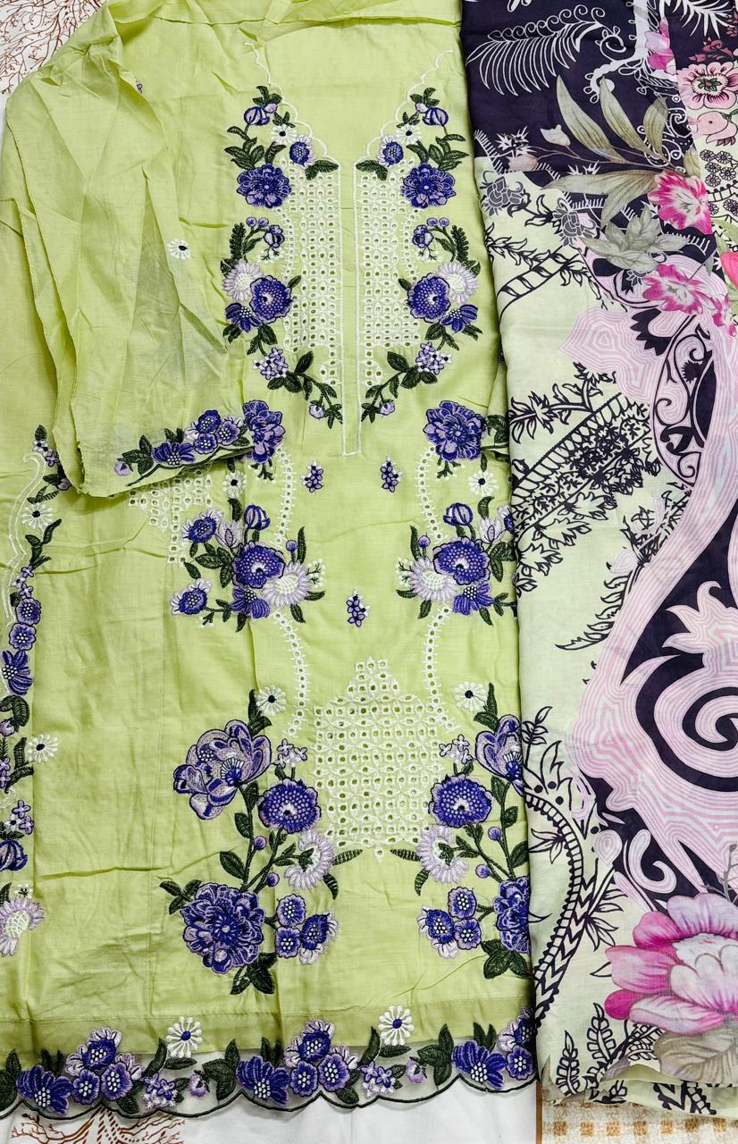 R101 - Unstiched Chikankari Cotton Suit