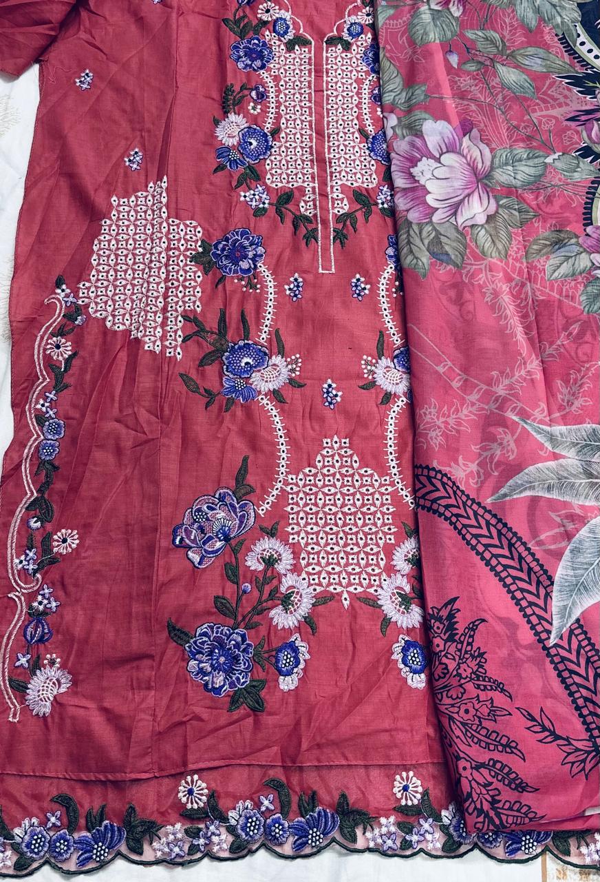 R102 - Unstiched Chikankari Cotton Suit