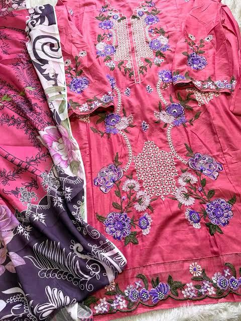 R102 - Unstiched Chikankari Cotton Suit