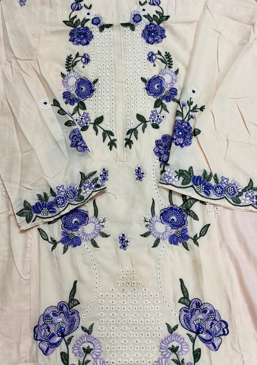 R103 - Unstiched Chikankari Cotton Suit
