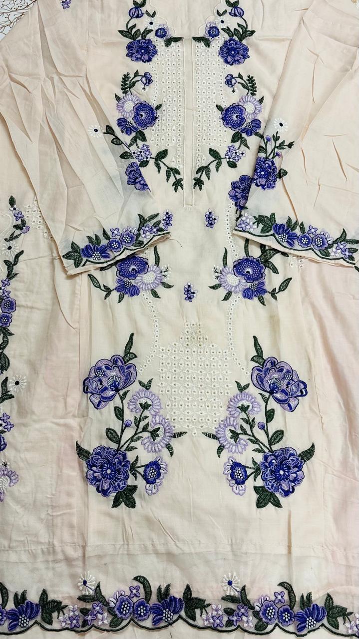 R103 - Unstiched Chikankari Cotton Suit