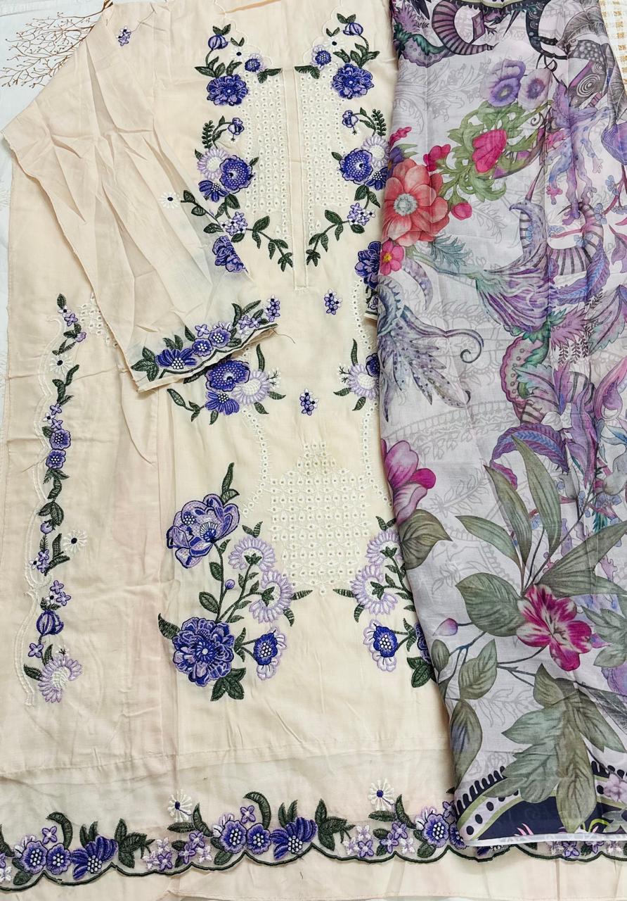 R103 - Unstiched Chikankari Cotton Suit