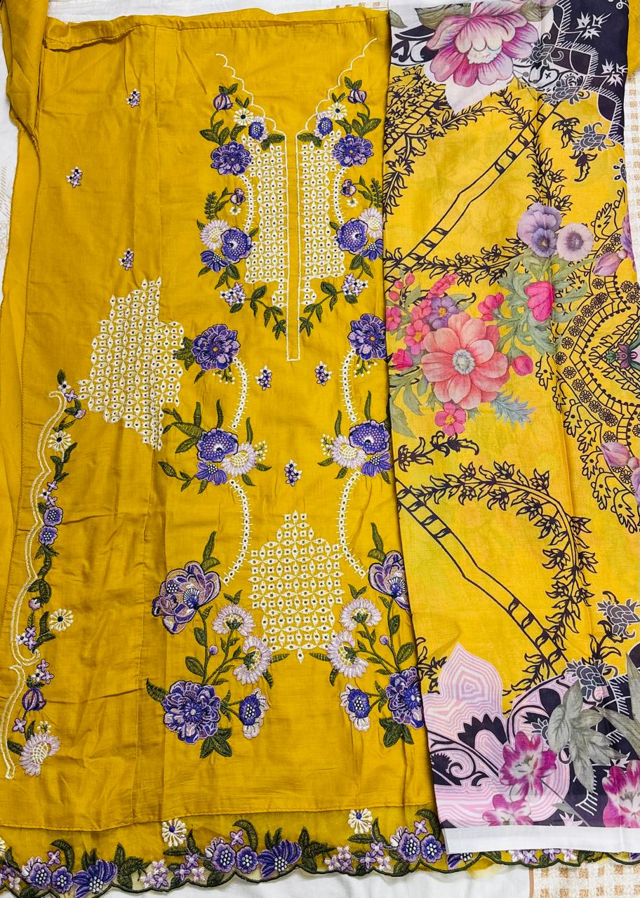 R105 - Unstiched Chikankari Cotton Suit