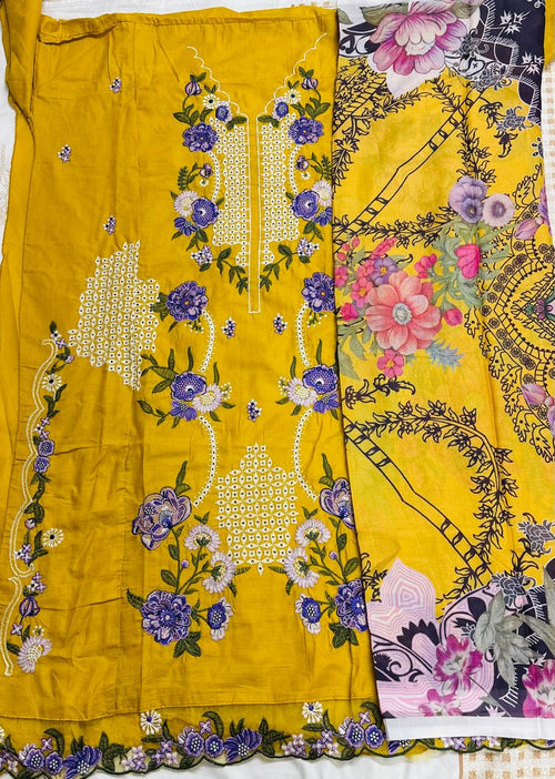 R105 - Unstiched Chikankari Cotton Suit