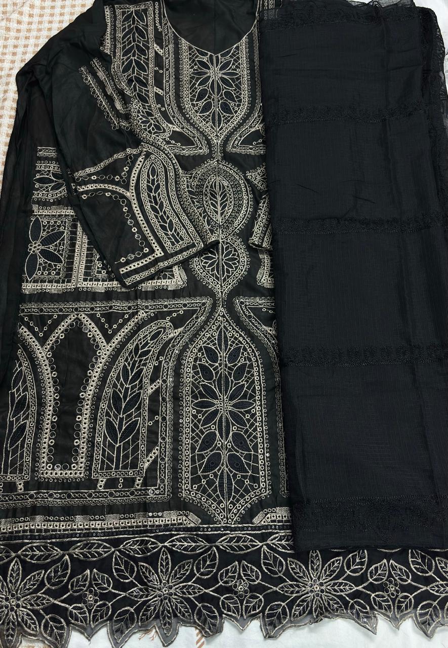 R107 - Maria B Inspired Embroidered Suit