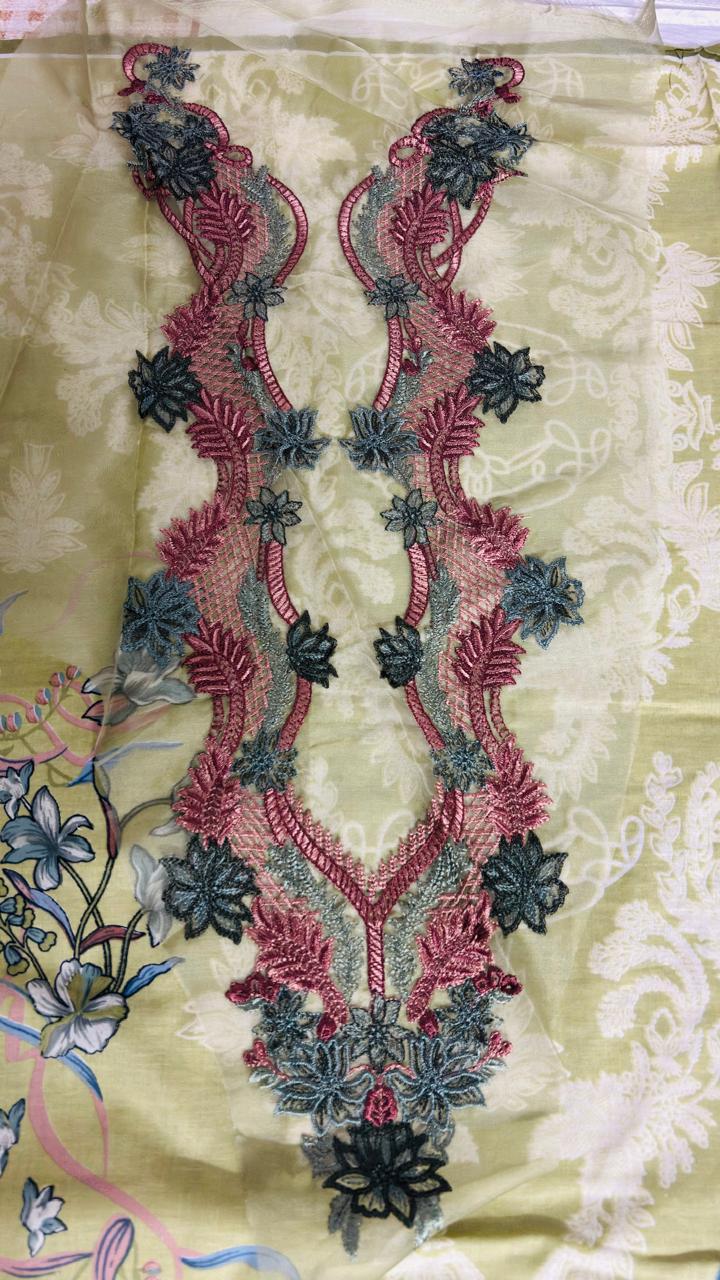 R109 - Unstiched Embroidered with Heavy Patch Cotton Suit
