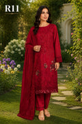 R11 - Unstiched Heavy Embroidered Cambric Cotton Suit