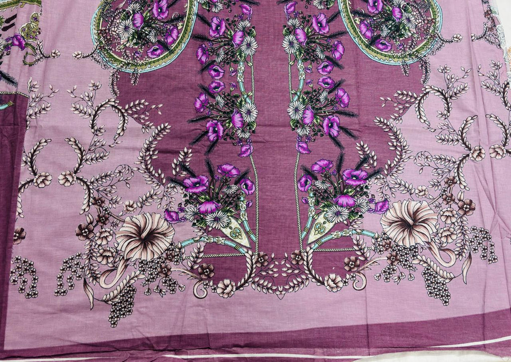 R110 - Unstiched Embroidered with Heavy Patch Cotton Suit