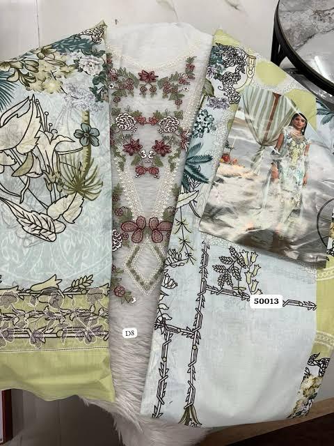 R111 - Unstiched Embroidered with Heavy Patch Cotton Suit