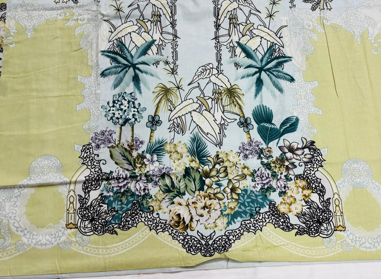 R111 - Unstiched Embroidered with Heavy Patch Cotton Suit