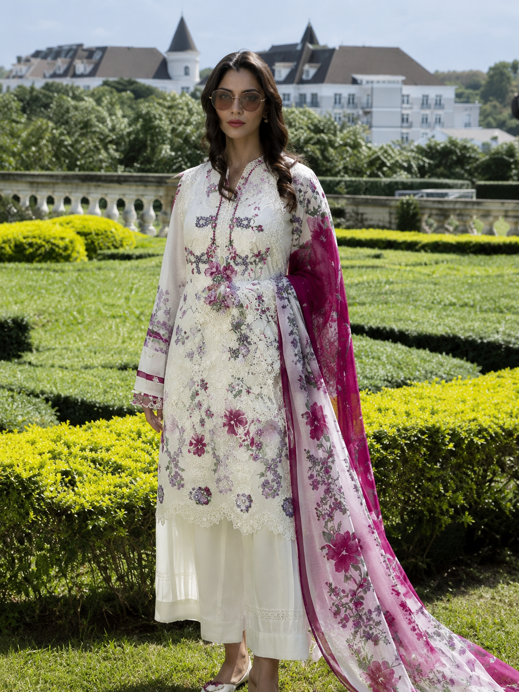 R120 - Unstiched Embroidered Patch Cotton Suit