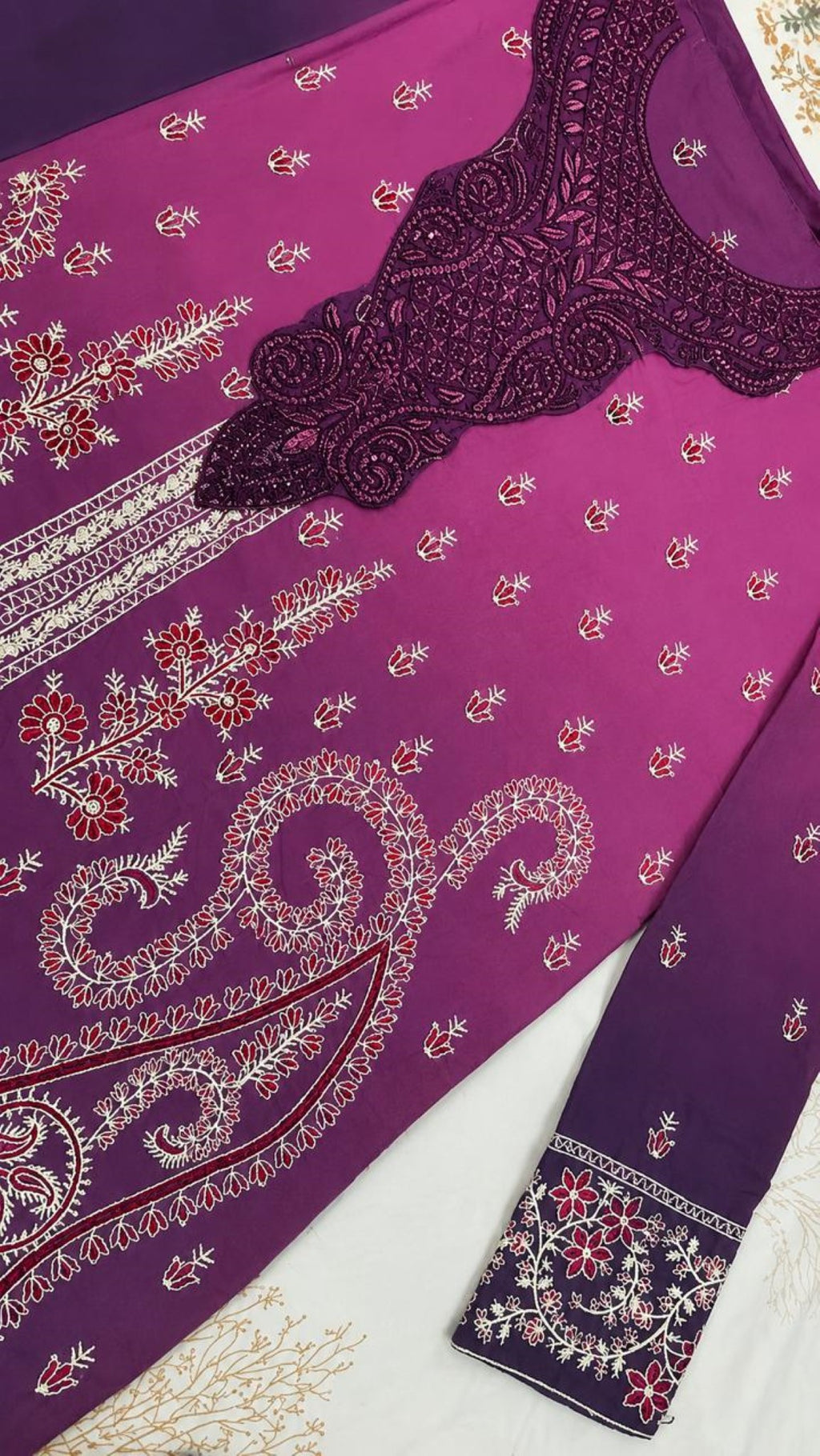 R13 - Unstiched Heavy Embroidered Cambric Cotton Suit