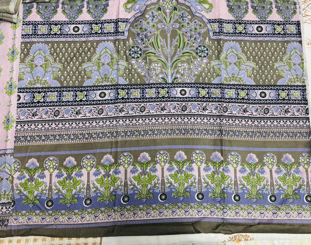 R134 - Unstiched Embroidered Cotton Suit