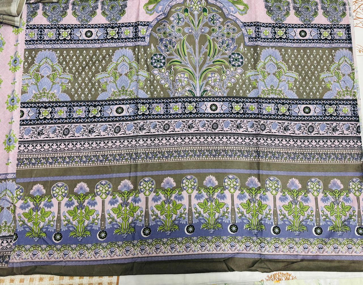R134 - Unstiched Embroidered Cotton Suit