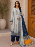 R144 - Unstiched Embroidered Cotton Suit with Cut Work Dupatta - Grey