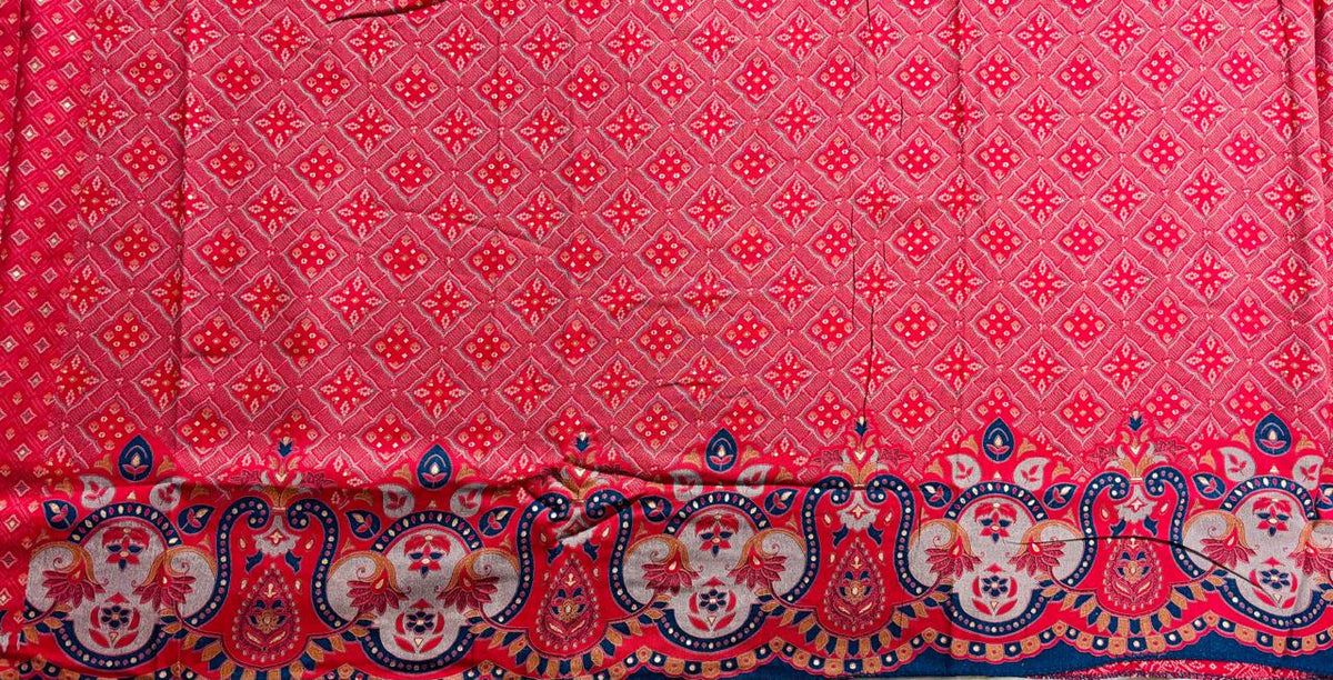 R170 - Unstiched Cotton Silk Suit with Embroidery - Pink