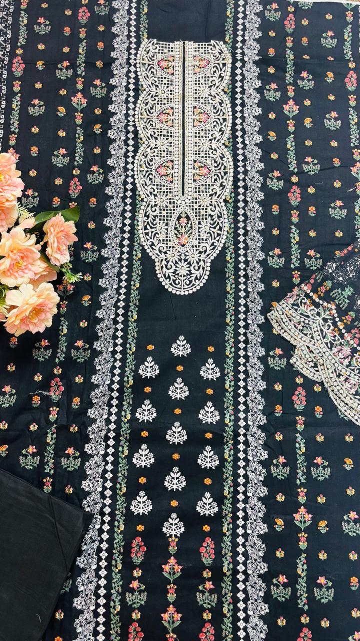 R18 - Unstiched Heavy Embroidery Cotton Suit