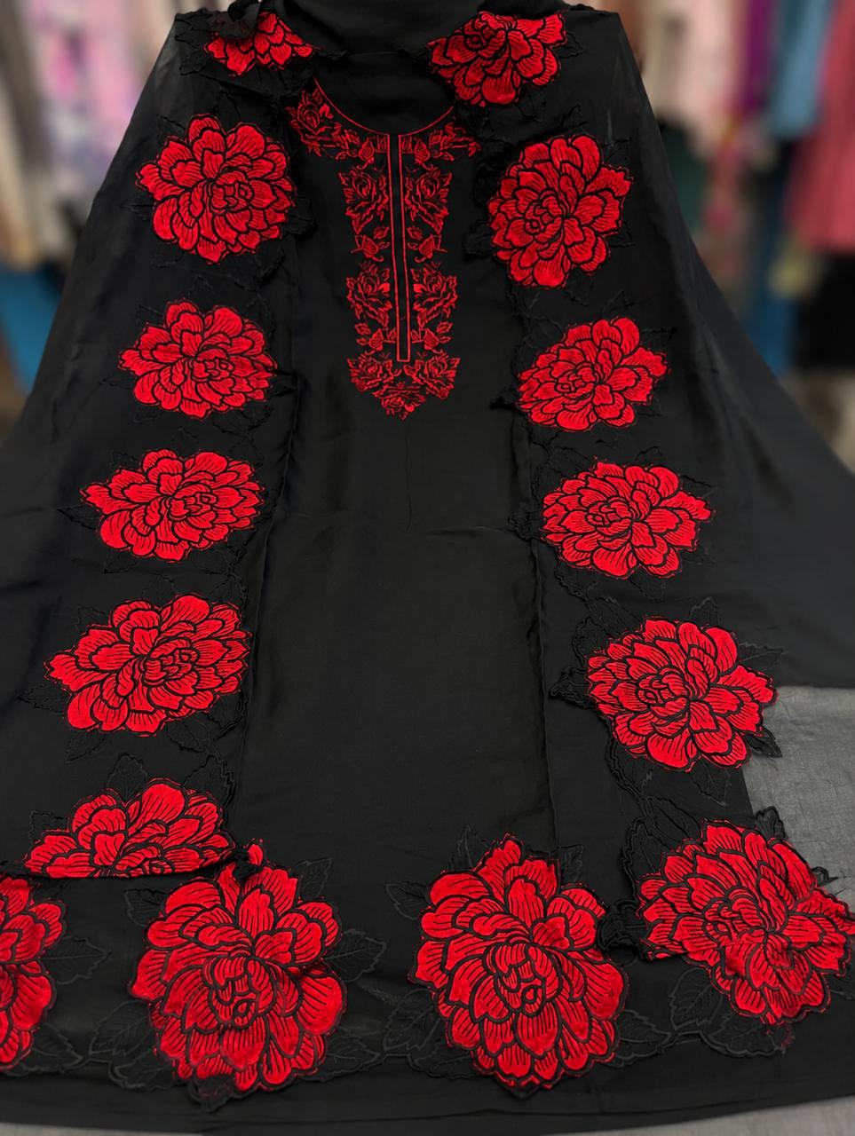 R21 - Unstiched Heavy Embroidery Frendy Silk Suit
