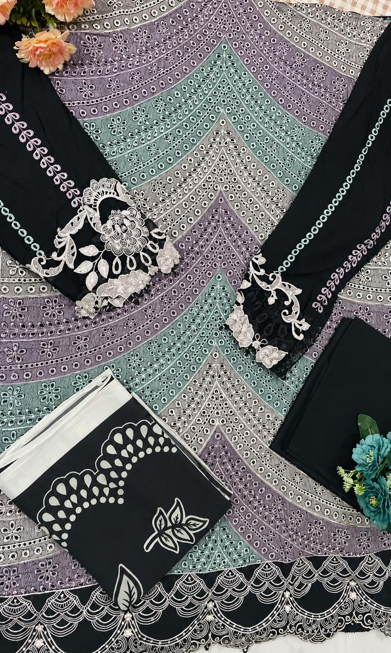 R23 - Unstiched Maria B inspired Chikankari Edition - Black