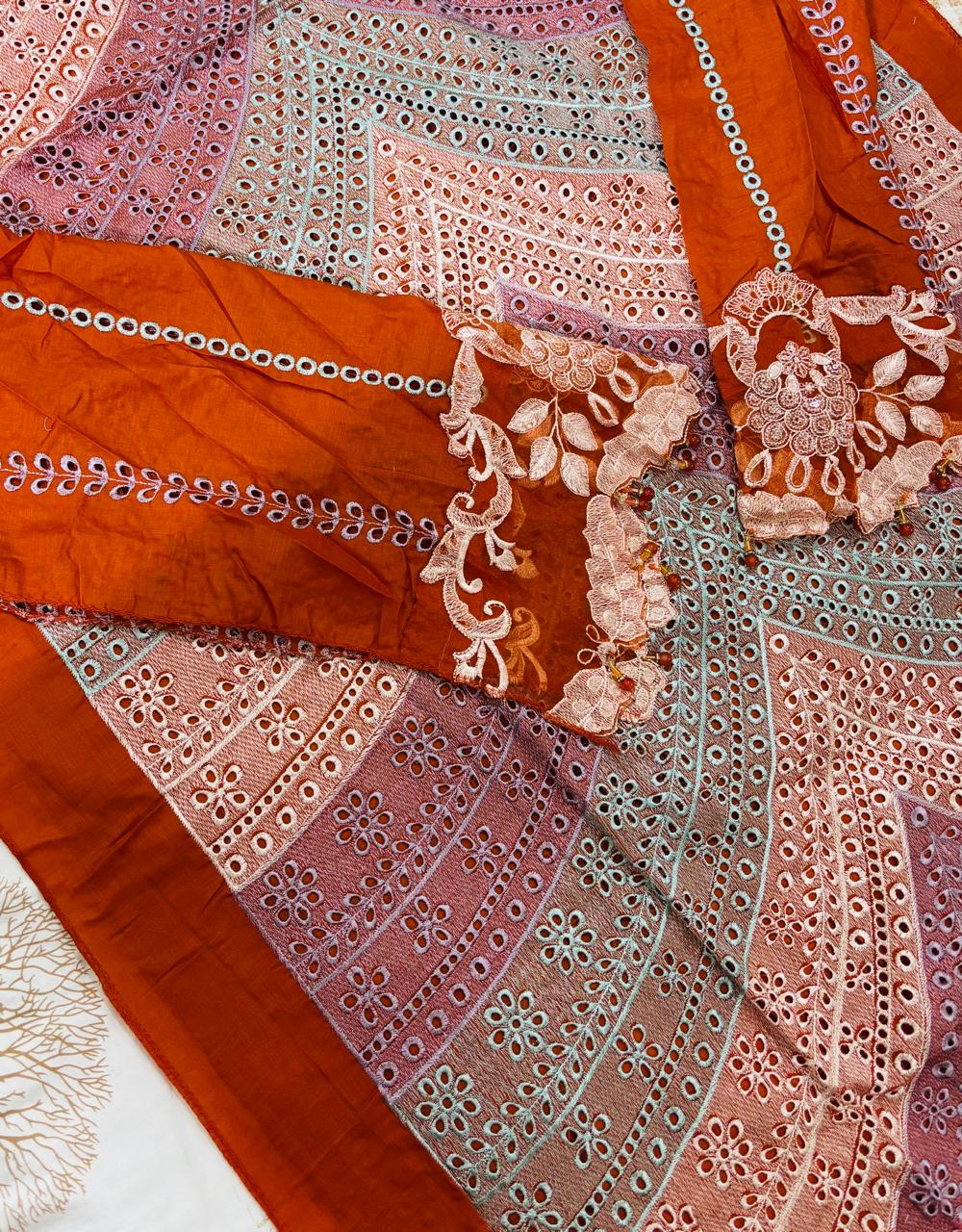 R24 - Unstiched Maria B inspired Chikankari Edition - Red