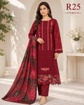 R25 - Unstiched Heavy Embroidery Chikankari Cotton Suit