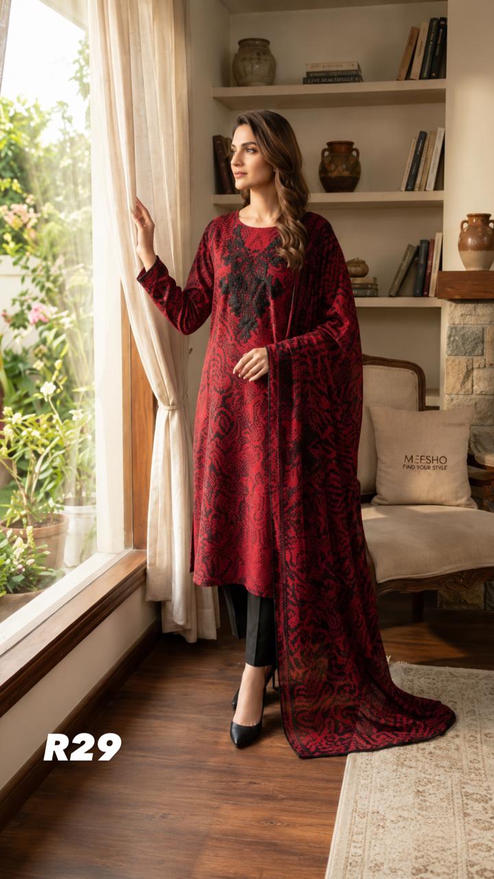 R29 - Unstiched Printed Cotton Suit with Long Patch