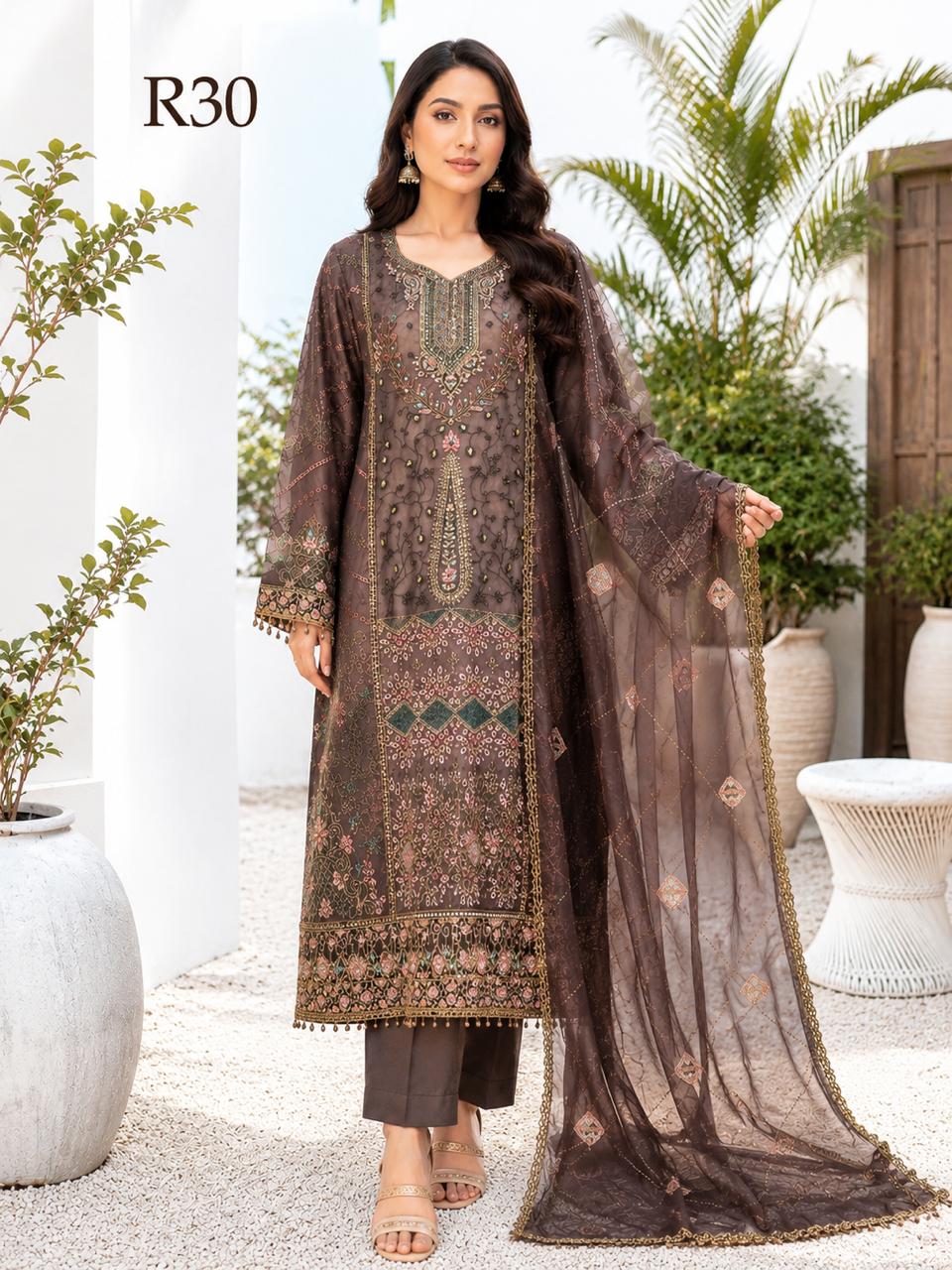 R30 - Unstiched Heavy Embroidery with Handwork
