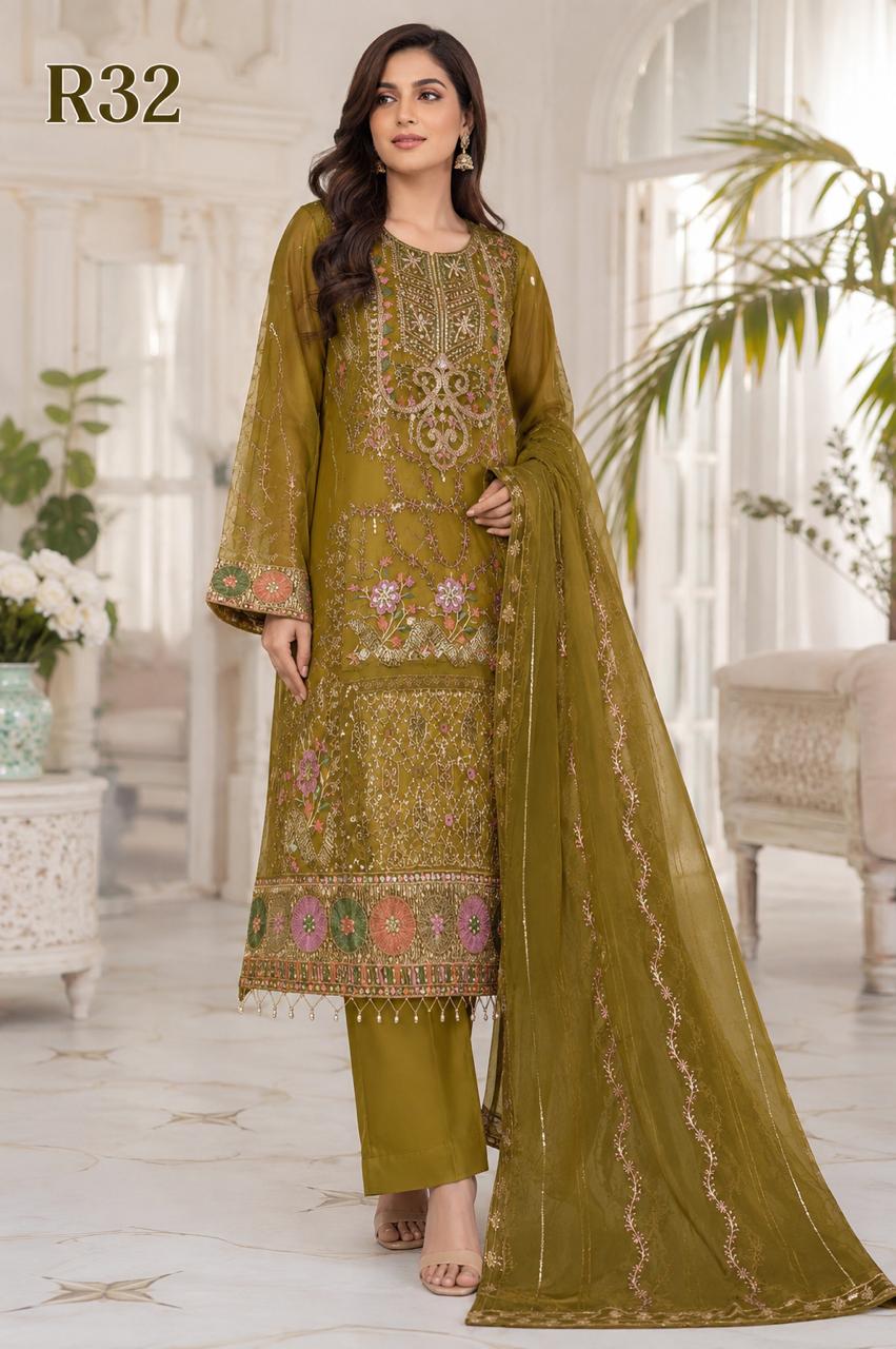 R32 - Unstiched Heavy Embroidery with Handwork