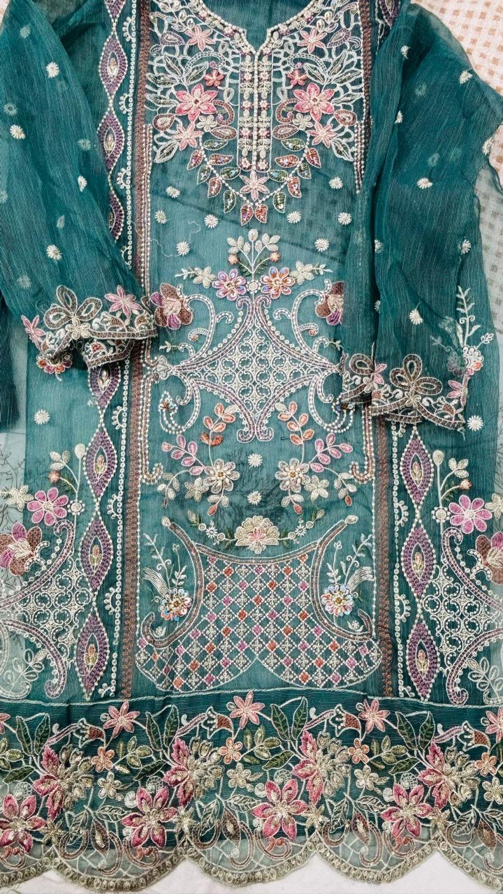 R34 - Unstiched Heavy Embroidery Kota Suit
