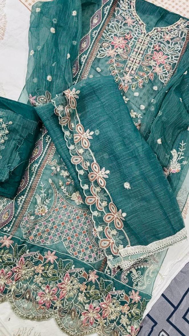 R34 - Unstiched Heavy Embroidery Kota Suit