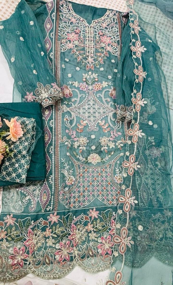 R34 - Unstiched Heavy Embroidery Kota Suit