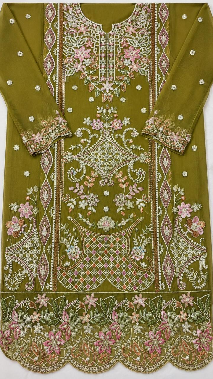 R35 - Unstiched Heavy Embroidery Kota Suit