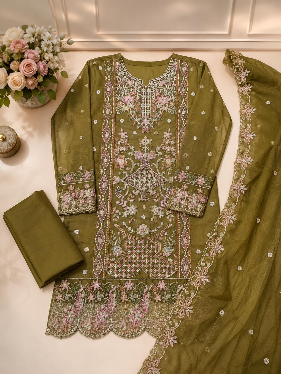 R35 - Unstiched Heavy Embroidery Kota Suit