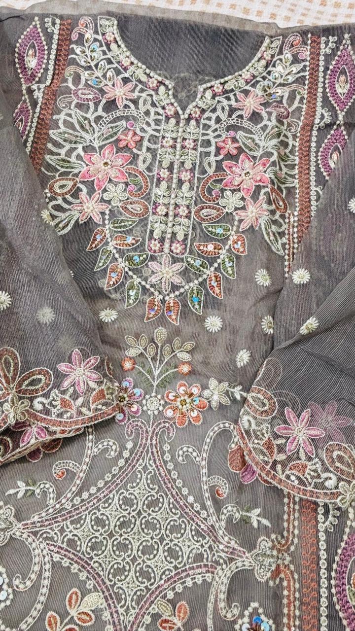 R36 - Unstiched Heavy Embroidery Kota Suit