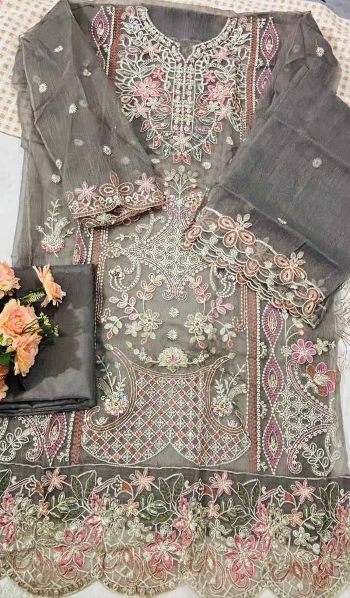 R36 - Unstiched Heavy Embroidery Kota Suit