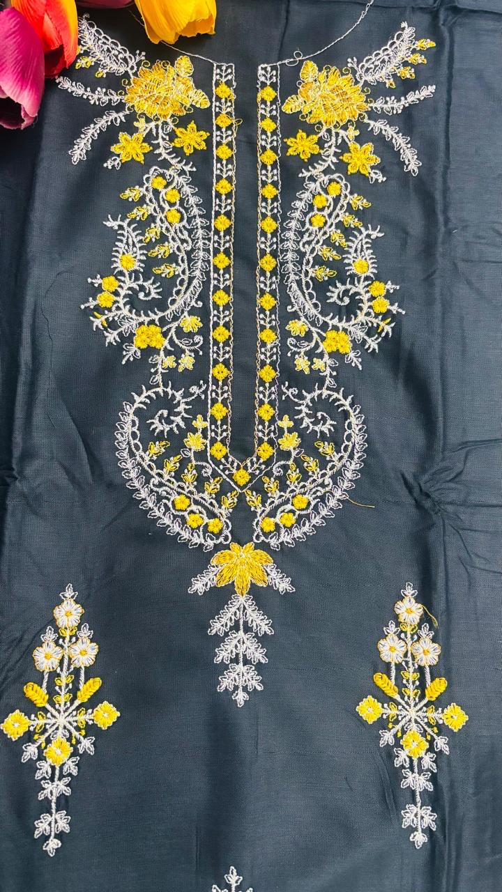 R40 - Unstiched Heavy Embroidery Chikankari Suit