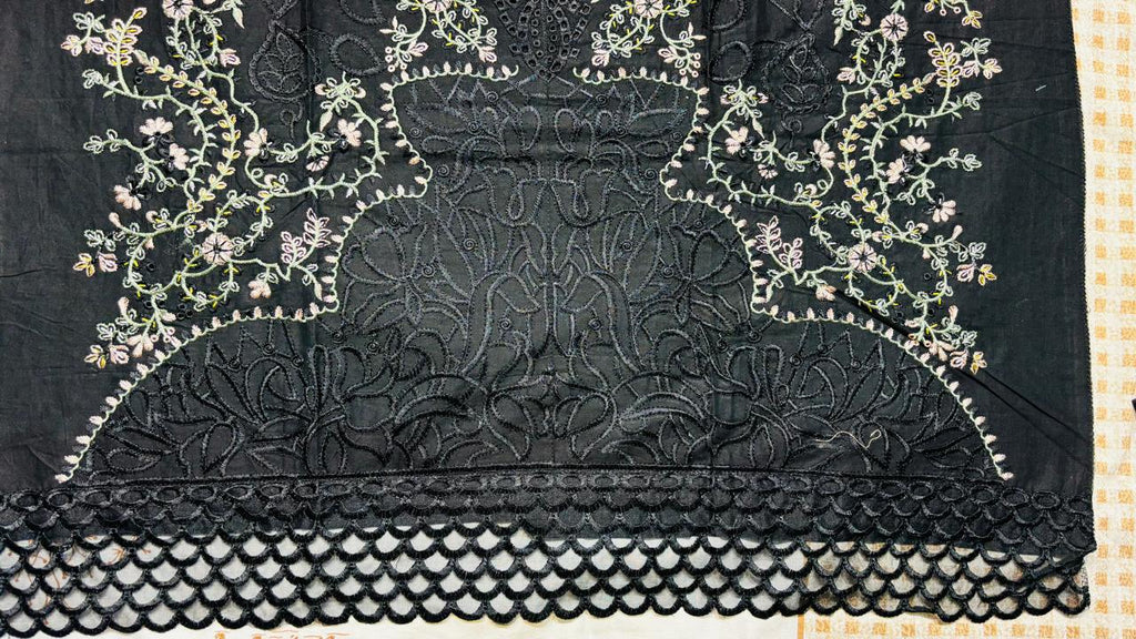 R42 - Unstiched Heavy Embroidery Cambric Cotton Suit