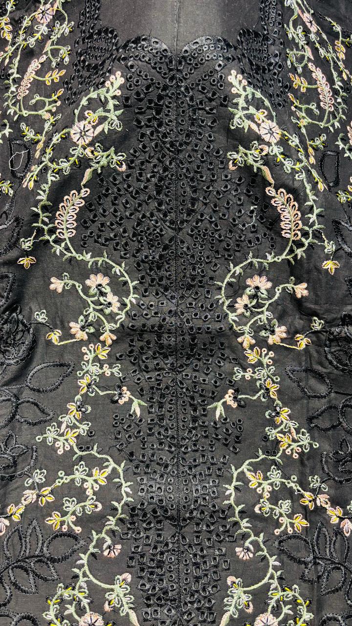 R42 - Unstiched Heavy Embroidery Cambric Cotton Suit
