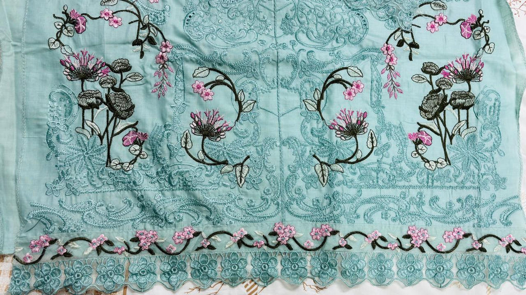 R44 - Unstiched Heavy Embroidery Chikankari Cotton Suit