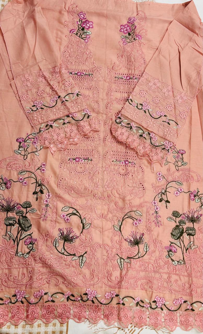 R47 - Unstiched Heavy Embroidery Chikankari Cotton Suit