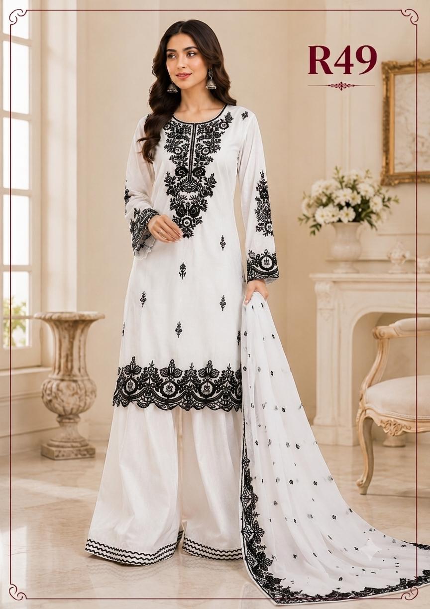 R49 - Hania Amir inspired Farshi Salwar Suit - Black