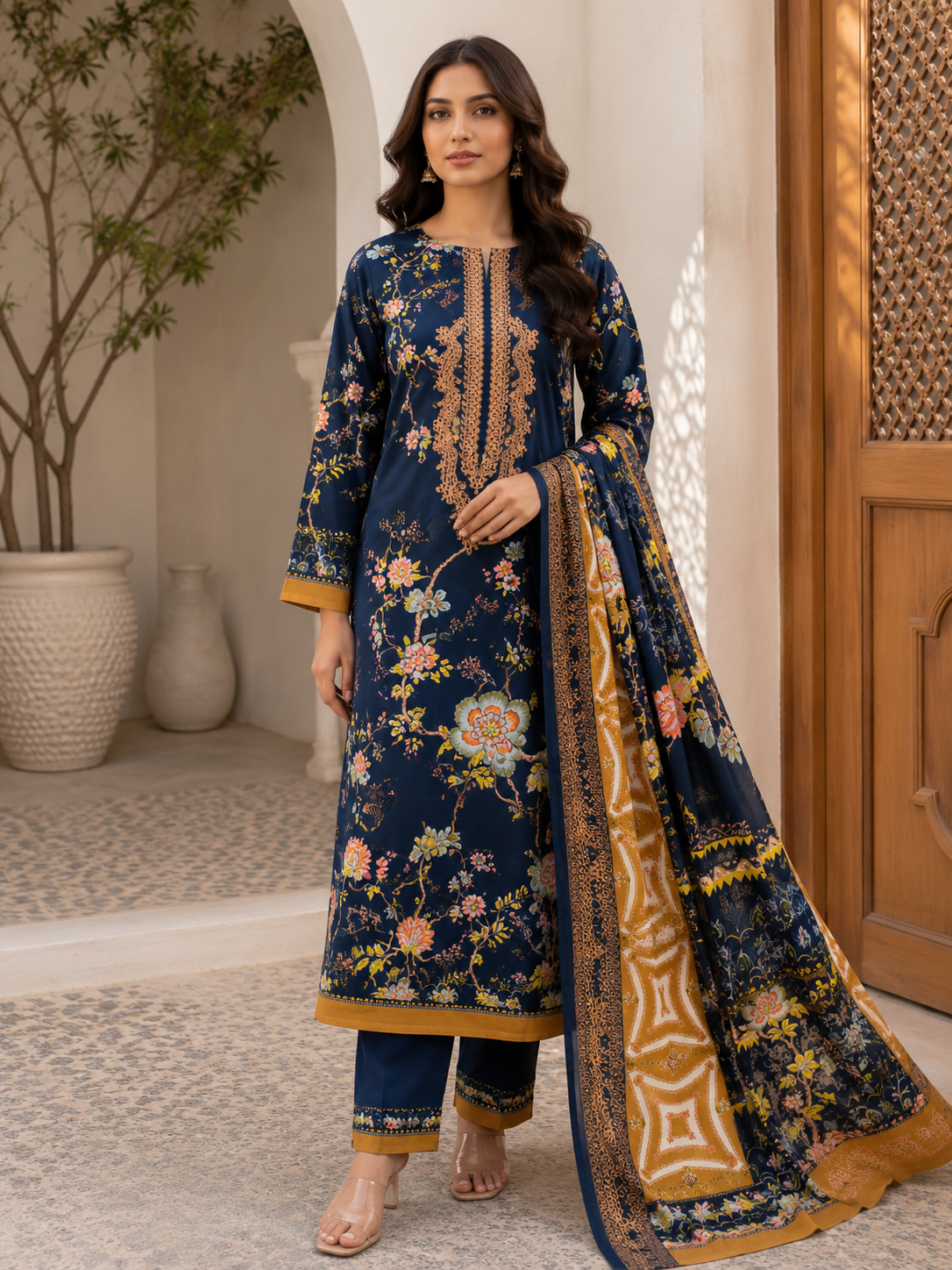 R52 - Unstiched Embroidered Rayon Suit