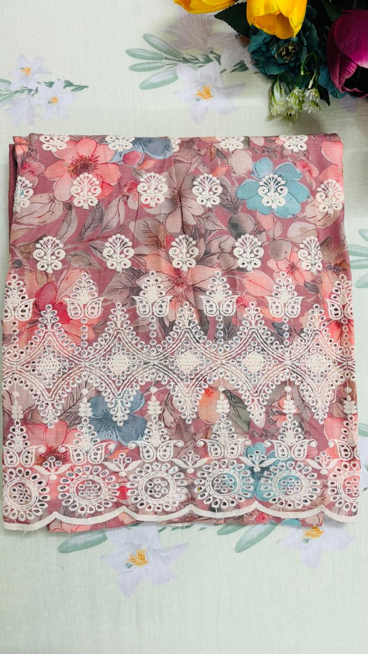 R53 - Unstiched Pure Cotton Embroidered Suit