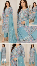 R54 - Unstiched Pure Cotton Embroidered Cutwork Suit