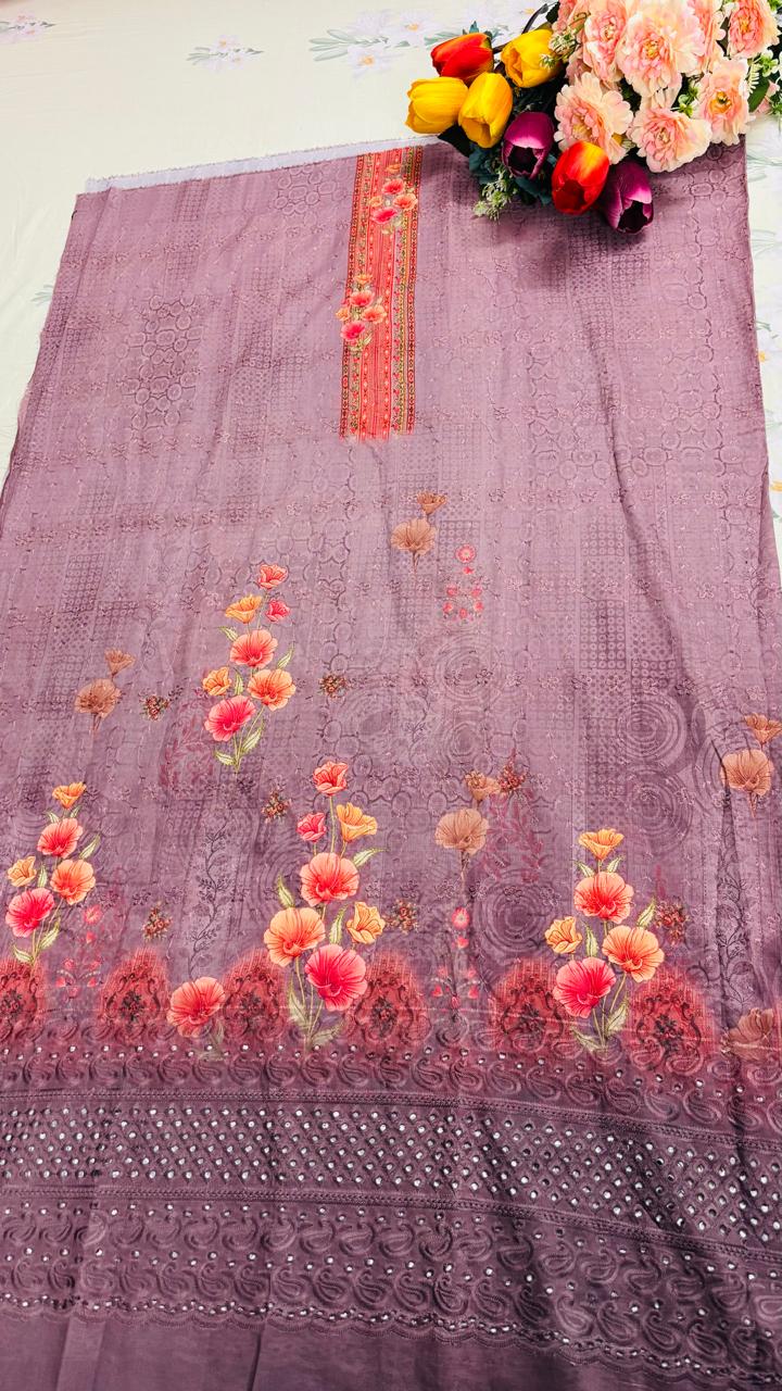 R68 - Unstiched Jaam Cotton Chikankari Suit