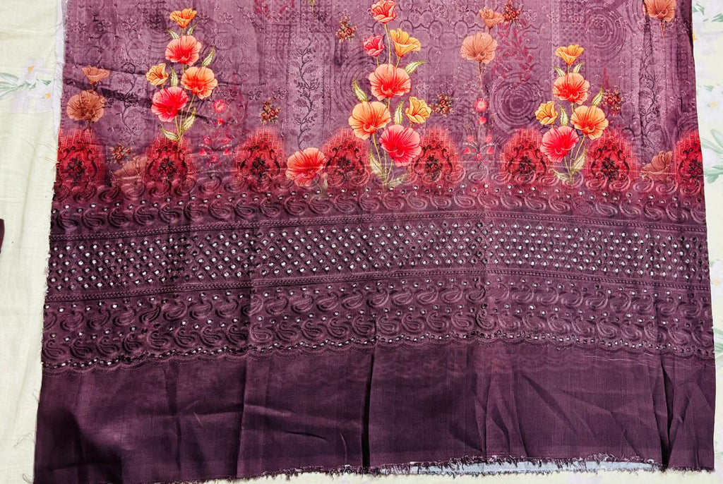 R68 - Unstiched Jaam Cotton Chikankari Suit